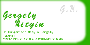 gergely mityin business card